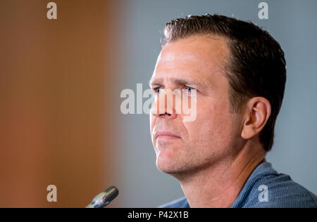 Sochi, Russia. 20th June, 2018. Team Manager/Manager Oliver Bierhoff answers the questions of journalists GES/Football/World Cup 2018 Russia: DFB Press Conference, Sochi, 20.06.2018 GES/Soccer/Football/Worldcup 2018 Russia: DFB Press Conference, Sochi, June 20, 2018 | usage worldwide Credit: dpa/Alamy Live News Stock Photo