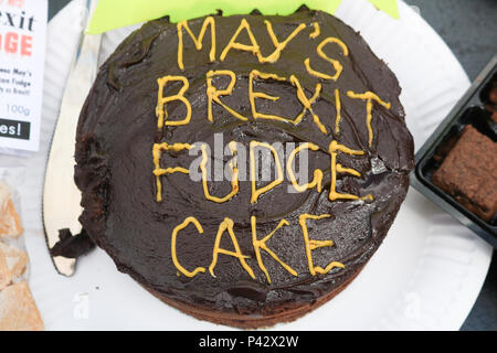 London UK. 20th June 2018. Anti-Brexit protesters outside the Houses of Parliament as MPs vote on the meaningful vote amendment to the EU Withdrawal Bill which has caused divisions in the Conservative Party Credit: amer ghazzal/Alamy Live News Stock Photo