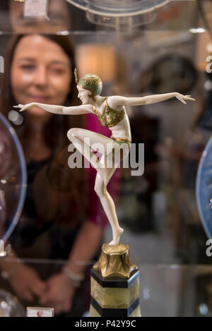 London, UK.  20 June 2018. 'Con Brio', circa 1925, by Ferdinand Preiss, a bronze and carved ivory figure of a dancer, at The Art & Antiques Fair Olympia which runs 20 to 27 June at Kensington Olympia.  Credit: Stephen Chung / Alamy Live News Stock Photo