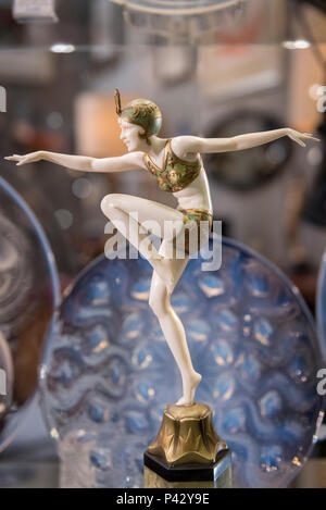 London, UK.  20 June 2018. 'Con Brio', circa 1925, by Ferdinand Preiss, a bronze and carved ivory figure of a dancer, at The Art & Antiques Fair Olympia which runs 20 to 27 June at Kensington Olympia.  Credit: Stephen Chung / Alamy Live News Stock Photo