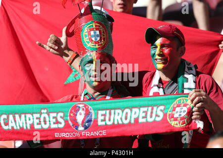 Moscow, Russia. 20th June, 2018. PORTUGAL FANS  IN  Fifa World Cup Russia 2018, Group B, football match between PORTUGAL  V MOROCCO  in Luzhniki Stadium  in Moscow. Credit: Independent Photo Agency/Alamy Live News Stock Photo