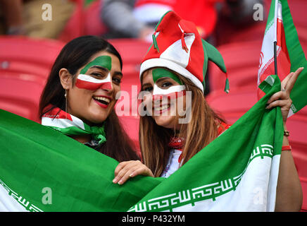 Kazan, Russia. 20th June, 2018. Fans of Iran are seen prior to a Group B match between Spain and Iran at the 2018 FIFA World Cup in Kazan, Russia, June 20, 2018. Credit: Liu Dawei/Xinhua/Alamy Live News Stock Photo