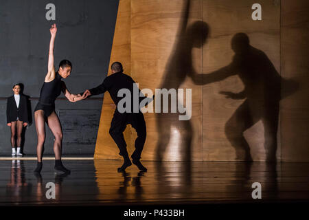 London, UK. 20th June, 2018. Enemy in the Figure - Semperoper Ballett’s All Forsythe at Sadler's Wells, London Credit: Guy Bell/Alamy Live News Stock Photo