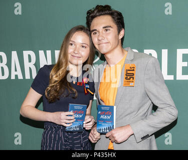 New York, NY, USA. 20th June, 2018. DAVID HOGG, recent graduate of Marjory Stoneman Douglas High School in Parkland, Florida and LAUREN HOGG, co-author with David of #NeverAgain: A New Generation Draws the Line, at the Barnes & Noble book store in Union Square in New York City on June 20, 2018 Credit: Michael Brochstein/ZUMA Wire/Alamy Live News Stock Photo