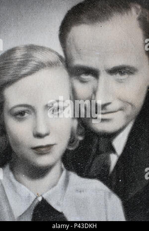 Hertha Thiele, 8 May 1908-5 August 1984, was a German actress, Hermann Thimig, 3 October 1890-7 July 1982, was an Austrian film actor, digital improved reproduction of an historical image Stock Photo