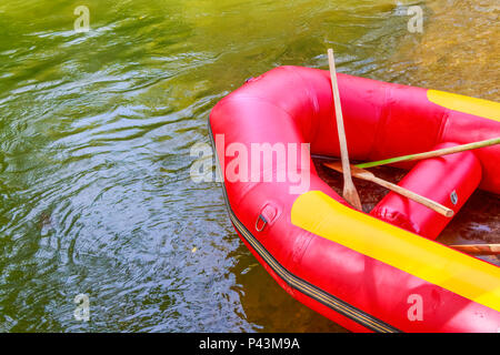 kayaking boat for travel in the river close up Stock Photo