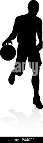 Basketball Player Sports Silhouette Stock Vector