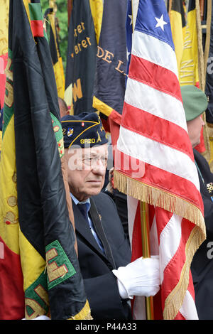 A Belgian World War II veteran participates in the Battle of the Bulge memorial ceremony in Memorial du Mardasson, Bastogne, Belgium, June 03, 2016. (U.S. Army photo by Visual Information Specialist Pascal Demeuldre/Released) Stock Photo