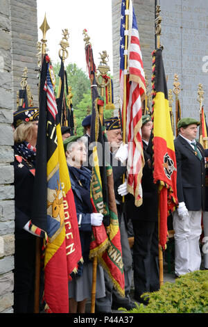 Belgian patriotic associations participate in the Battle of the Bulge memorial ceremony in Memorial du Mardasson, Bastogne, Belgium, June 03, 2016. (U.S. Army photo by Visual Information Specialist Pascal Demeuldre/Released) Stock Photo