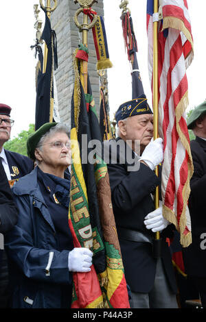 Belgian patriotic associations participate in the Battle of the Bulge memorial ceremony in Memorial du Mardasson, Bastogne, Belgium, June 03, 2016. (U.S. Army photo by Visual Information Specialist Pascal Demeuldre/Released) Stock Photo