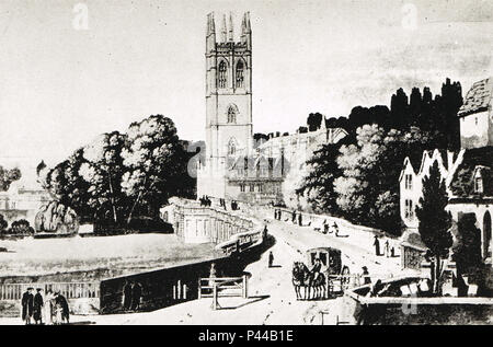 A Post-Chaise leaving the Oxford Turnpike bound for London,  circa 1800 Stock Photo