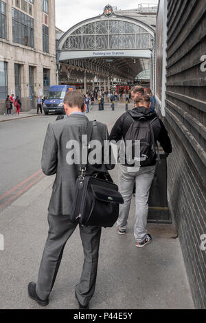 Paddington, London, United Kingdom, Tuesday  19th June 2018, London Paddington Station, view, Arched Glazed Station entrance, Praed Street, © Peter SPURRIER, Stock Photo