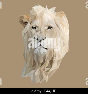 Lion low poly design. Triangle vector illustration. Stock Vector