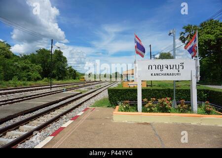 Kanchanaburi train station in Thailand Stock Photo