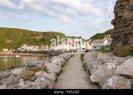 The picturesque village of Staithes on the coast of North Yorkshire, England. Stock Photo