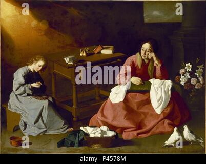 Christ and the Virgin in the House at Nazareth, c. 1640. Francisco ...