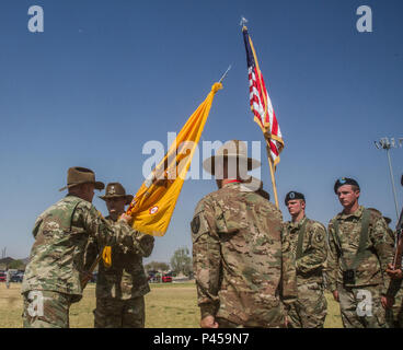 The Color Guard passes as Lt. Col. Timothy Miller, incoming commanding ...