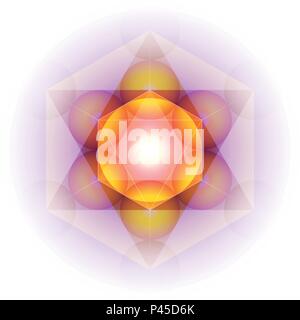 Mandala based on Metatron's cube - sacred geometry figure. Vector illustration. Stock Vector