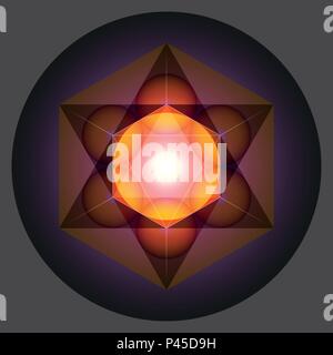Mandala based on Metatron's cube - sacred geometry figure. Vector illustration. Stock Vector