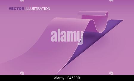 3d wavy strip cut from the floor. Vector background. Use this, for example, as the background for the landing page. Stock Vector