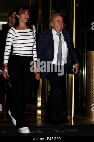 Sepp Blatter arrives at the St Regis Hotel, Moscow. Stock Photo