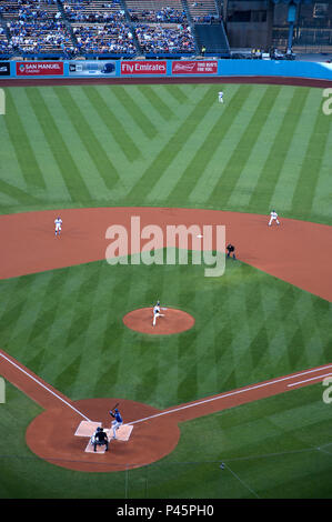 Major League Baseball game at Dodger Stadium in Los Angeles, CA Stock Photo