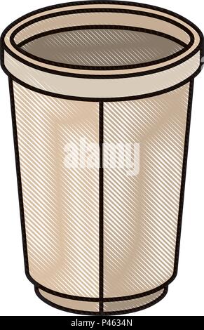 coffee cup plastic isometric icon Stock Vector