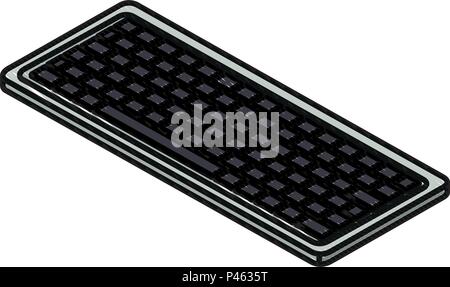 computer keyboard isometric icon Stock Vector