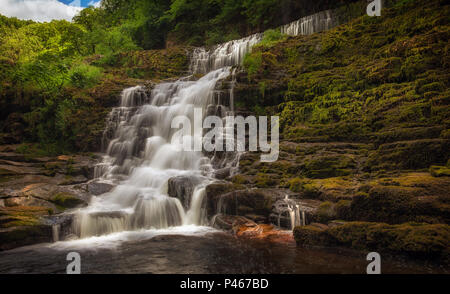 Sgwd Isaf Clun-gwyn top section Stock Photo