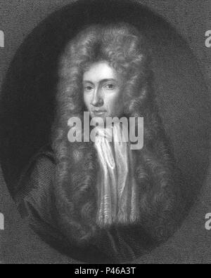 Robert Boyle, (1627 – 1691) Anglo-Irish, natural philosopher, chemist, physicist, and inventor. Stock Photo