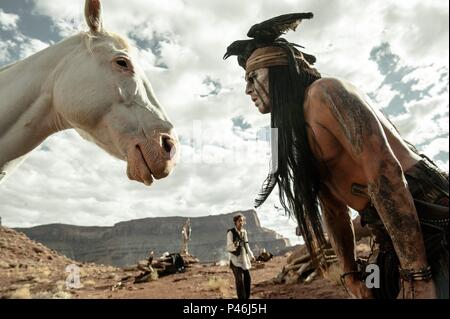 Original Film Title: THE LONE RANGER.  English Title: THE LONE RANGER.  Film Director: GORE VERBINSKI.  Year: 2013.  Stars: JOHNNY DEPP. Credit: JERRY BRUCKHEIMER FILMS / Album Stock Photo