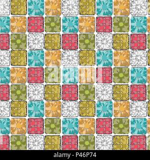 tribal seamless pattern. Islamic texture. Moroccan wall tile. Zellige vector background. Stock Vector
