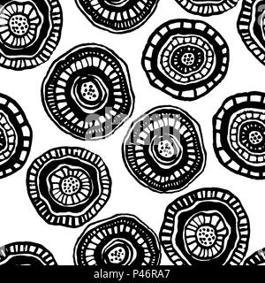 Vector seamless pattern with aborigine flowers Stock Vector