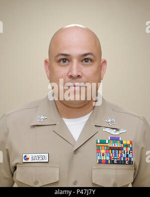 CORPUS CHRISTI, Texas (Nov. 1, 2017) Hospital Corpsman 1st Class (Fleet Marine Force) Michael G. Bundeson, Naval Health Clinic Corpus Christi Senior Sailor of the Year 2017. Stock Photo