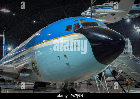 DAYTON, Ohio -- Boeing VC-137C SAM 26000 on display in the museum's Presidential Gallery at the National Museum of the U.S. Air Force. (U.S. Air Force photo by Jim Copes) Stock Photo