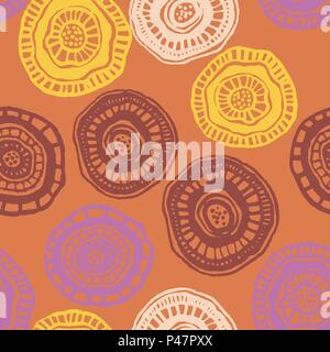 Vector seamless pattern with hot aborigine flowers Stock Vector