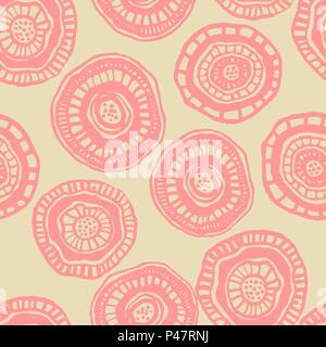 Vector seamless pattern with japan aborigine flowers Stock Vector