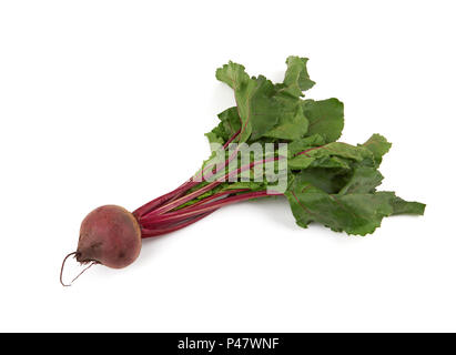 Beetroot with leaves isolated on white background Stock Photo