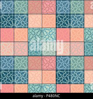 tribal seamless pattern. Islamic texture. Moroccan wall tile. Zellige vector background. Stock Vector