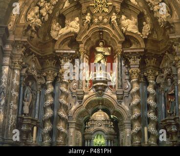 RETABLO MAYOR-BARROCO. Location: MONASTERIO DE SAN IGNACIO, LOYOLA, GUIPUZCOA, SPAIN. Stock Photo