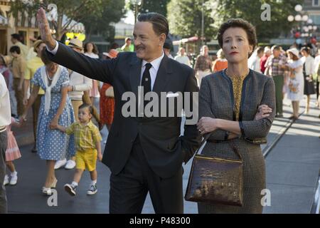 Original Film Title: SAVING MR. BANKS.  English Title: SAVING MR. BANKS.  Film Director: JOHN LEE HANCOCK.  Year: 2013.  Stars: TOM HANKS; EMMA THOMPSON. Credit: RUBY FILMS / Album Stock Photo