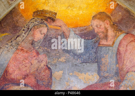 fresco in the basilica di santo stefano, bologna, italy Stock Photo