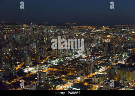 CAMPINAS, SP - 04/07/2013: AÉREA - NOTURNA - Vista aérea noturna do Centro da cidade de Campinas. (Foto: Daniel Derevecki / Fotoarena) Stock Photo