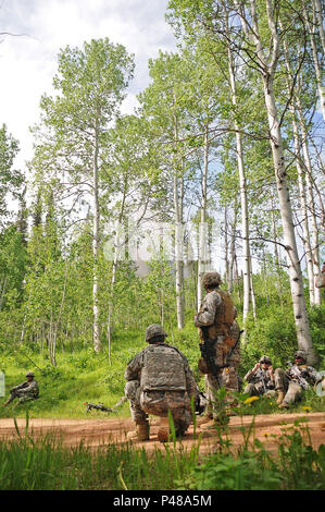 Soldiers from the 118th Sapper Company carry an eight-foot log near the ...