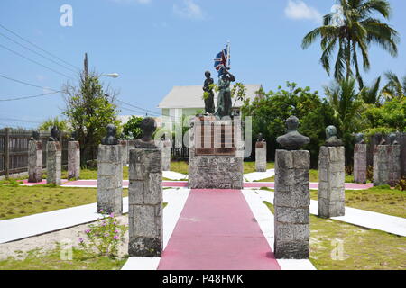 Memorial Sculpture Garden contains 24 busts of important Bahamians who represent different islands in Marsh Harbour, Bahamas Stock Photo