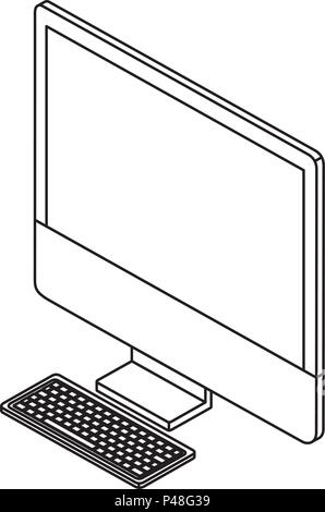 desktop computer isometric icon Stock Vector