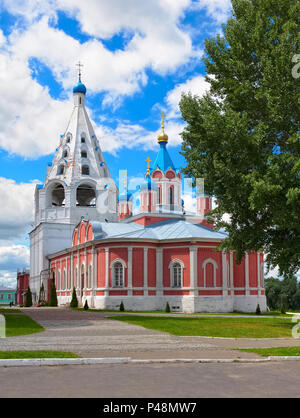 Church of the Tikhvin Icon of the Mother of God (1858-1861) and bell tower of the Assumption Cathedral on the Cathedral Square of the Kolomna Kremlin Stock Photo