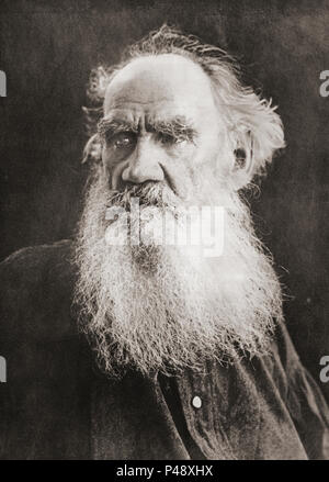 Count Lev Nikolayevich Tolstoy, 1828 – 1910, aka Leo Tolstoy.  Russian writer.  After a contemporary print. Stock Photo
