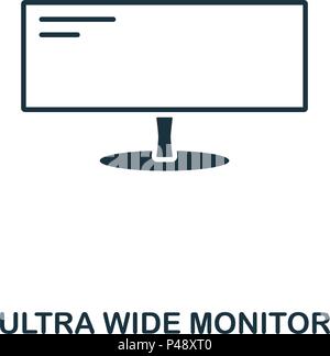 Ultra Wide Monitor icon. Line style icon design. UI. Illustration of ultra wide monitor icon. Pictogram isolated on white. Ready to use in web design, apps, software, print. Stock Vector