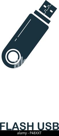 Flash Usb icon. Line style icon design. UI. Illustration of flash usb icon. Pictogram isolated on white. Ready to use in web design, apps, software, print. Stock Vector
